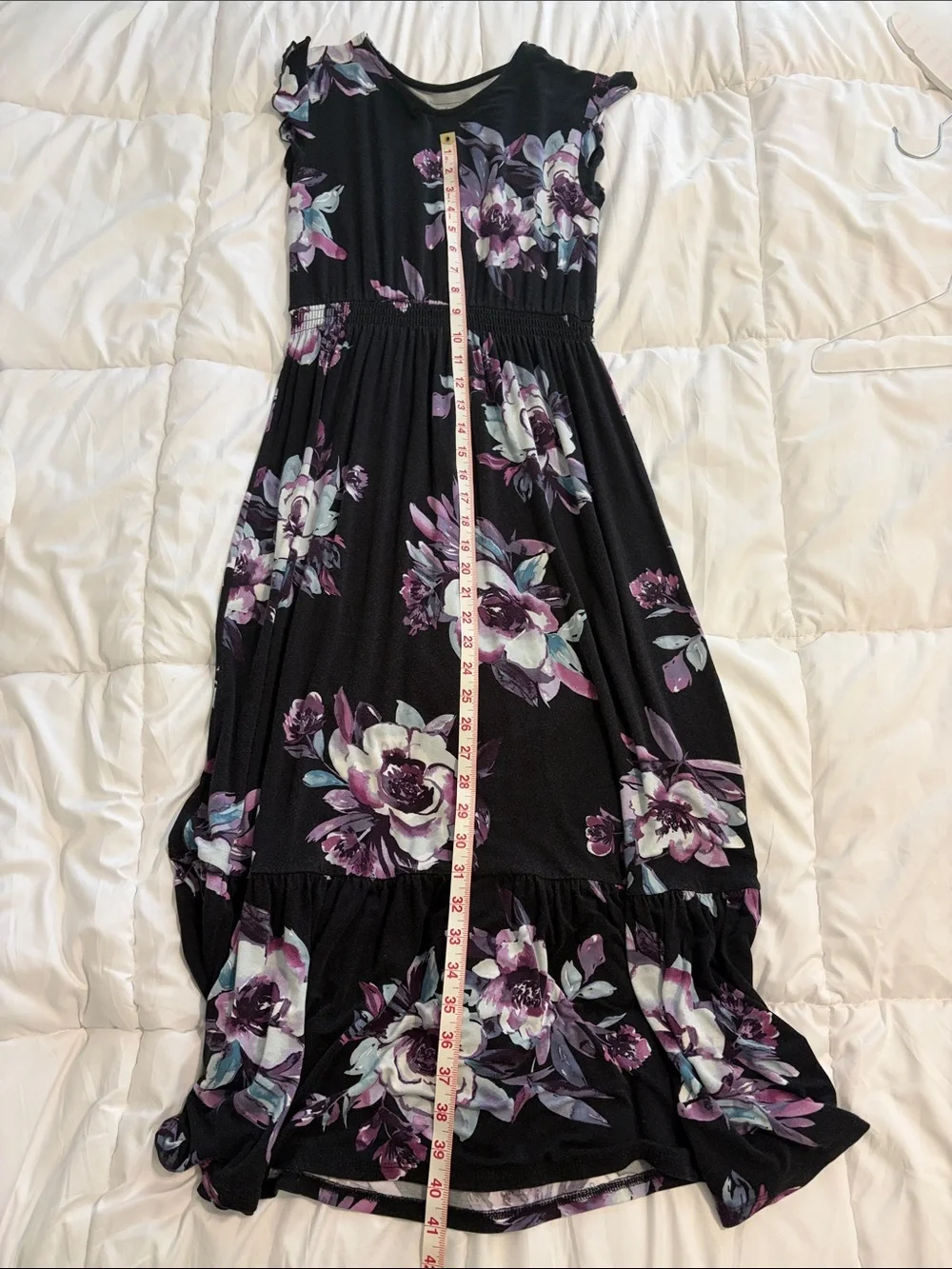 Bixby Nomad Black floral maxi dress - Size L (12-14)